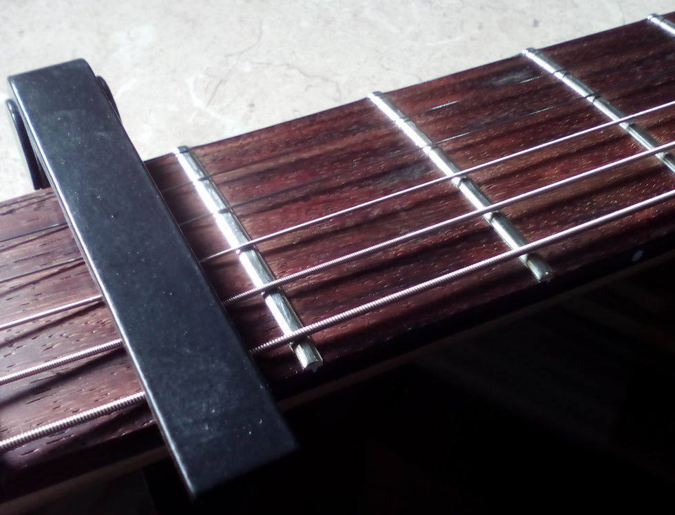 Capo at 1st fret for setting neck relief