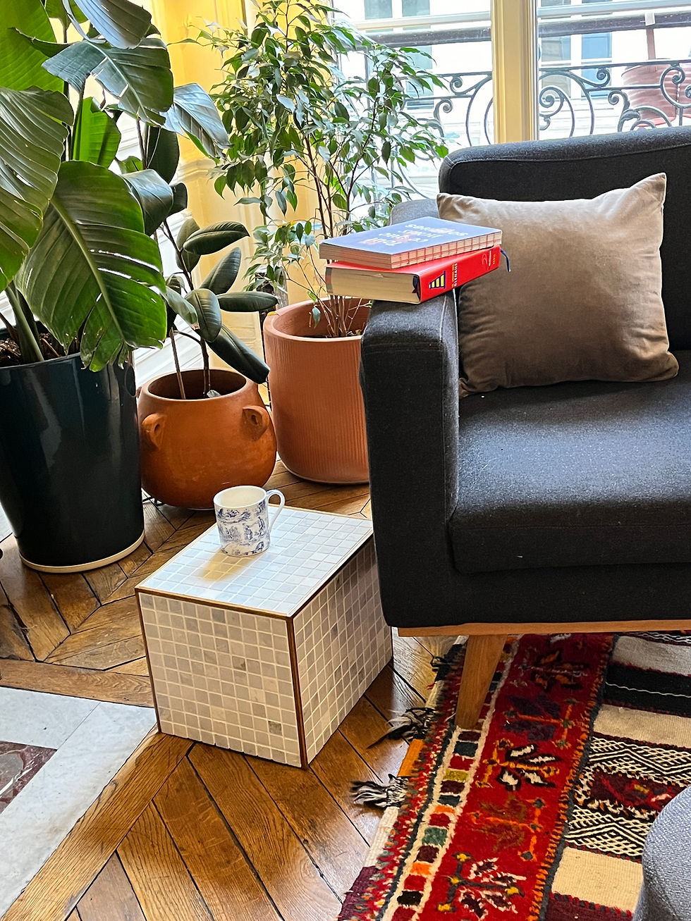 Miniature : Petit cube - marbre et bois