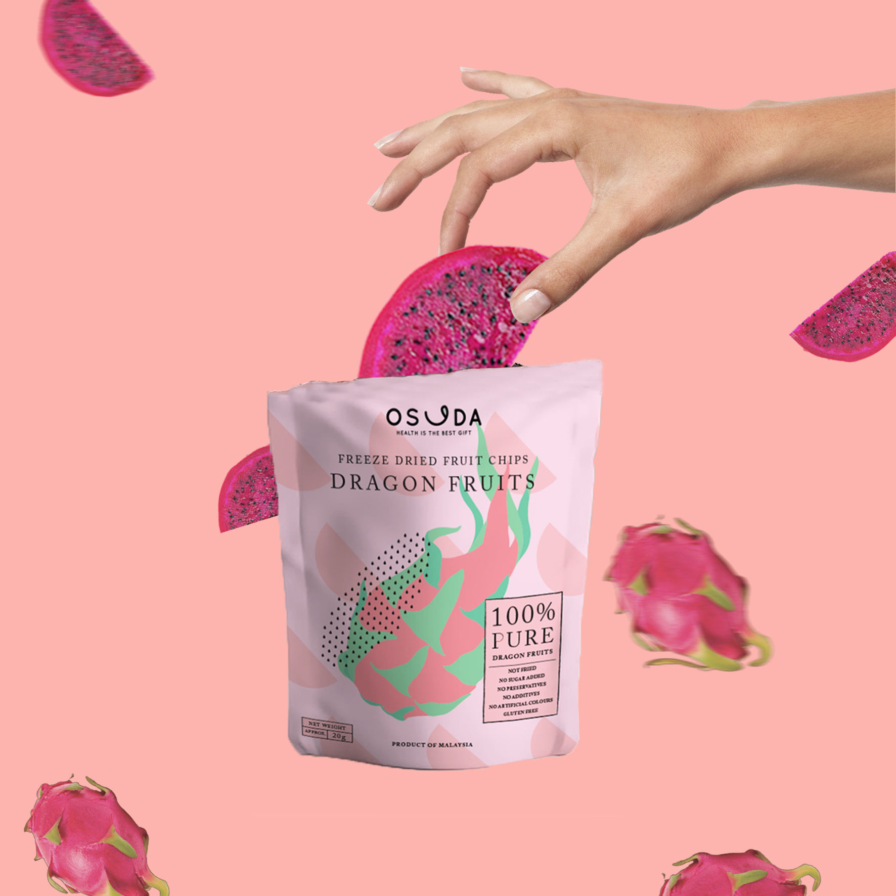 Osuda Dragonfruit Freeze Dried Fruit Snack