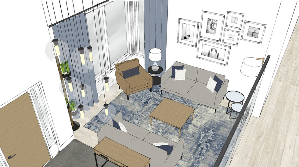 3D rendering living room