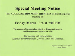 Special Meeting Notice - March 13