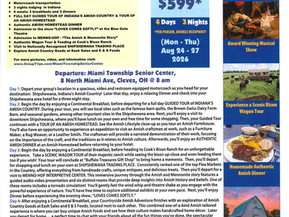 Shipshewana, Indiana Countryside Amish Adventure - Aug. 24 - 27