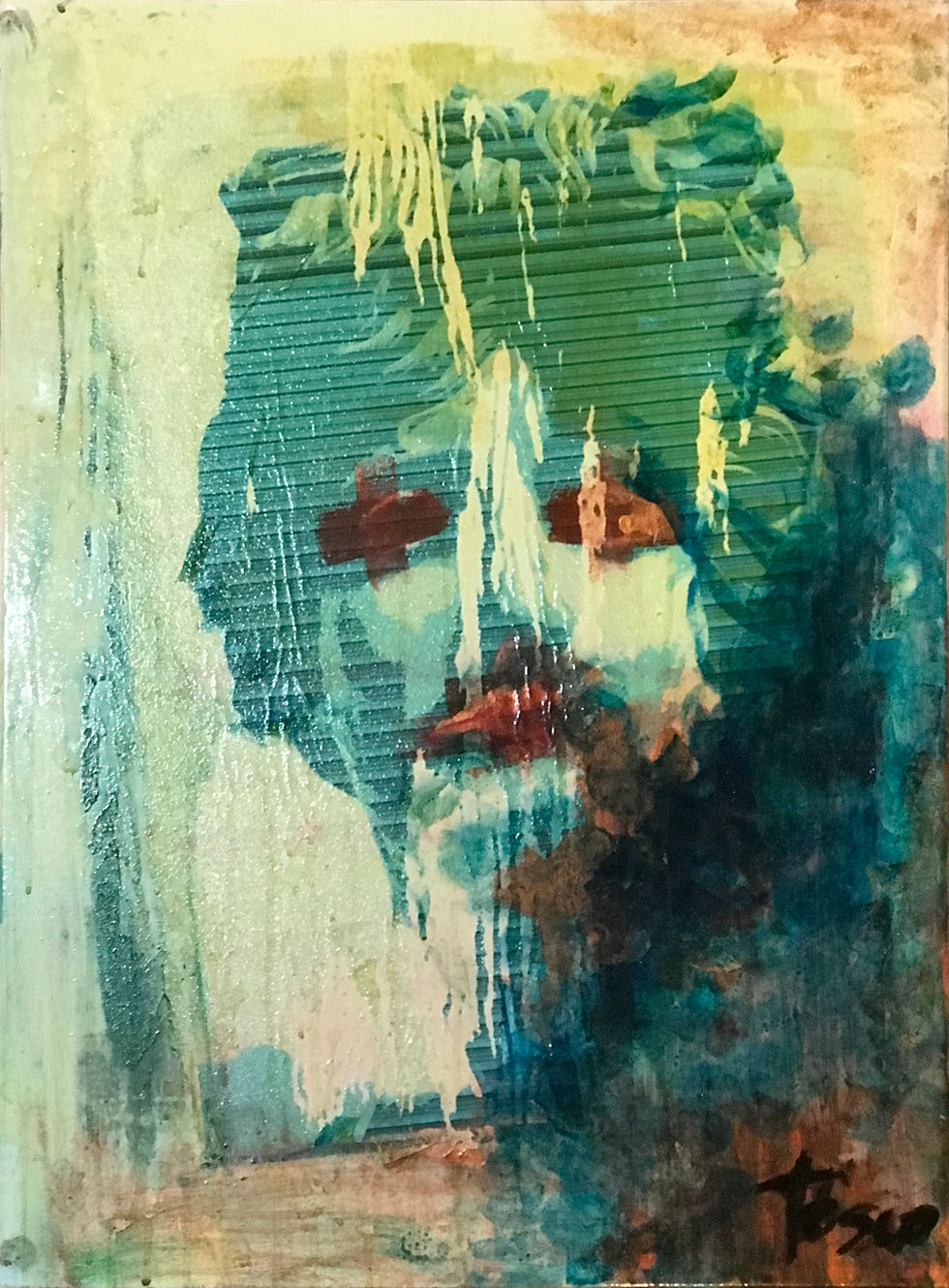 Portrait of Apollo Belvedere no1 mixed media on canvas 2016