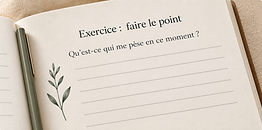 Illustration d’exercices d’écriture guidés pour réfléchir et passer à l’action.