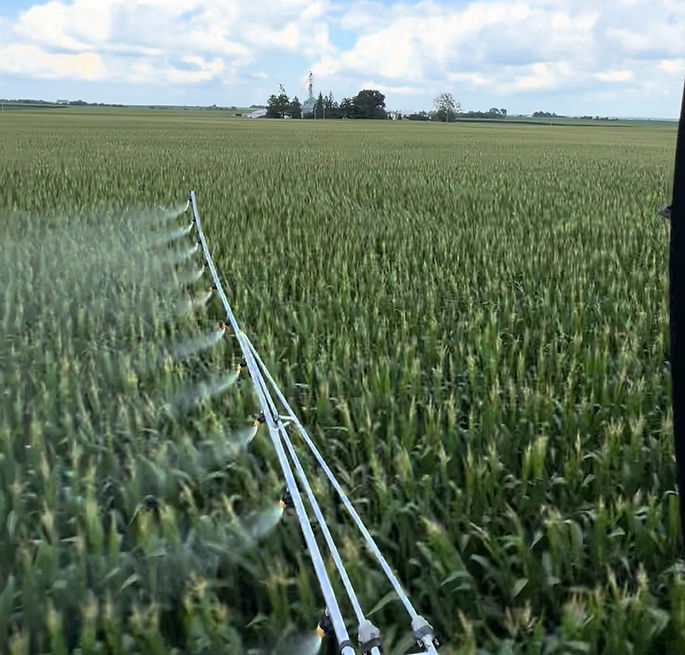 Fungicide application from the helicopter