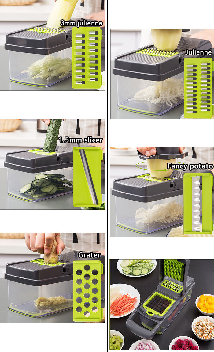 Thumbnail: Vegetable Chopper Multifunctional Grater Cutter Kitchen Accessories Manual Fruit