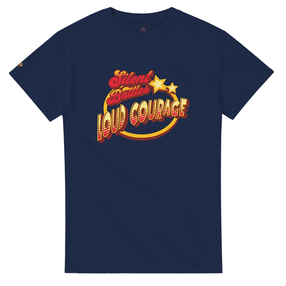Thumbnail: Unisex Crewneck T-shirt - Silent Battles Loud Courage| Visible Soul Collection