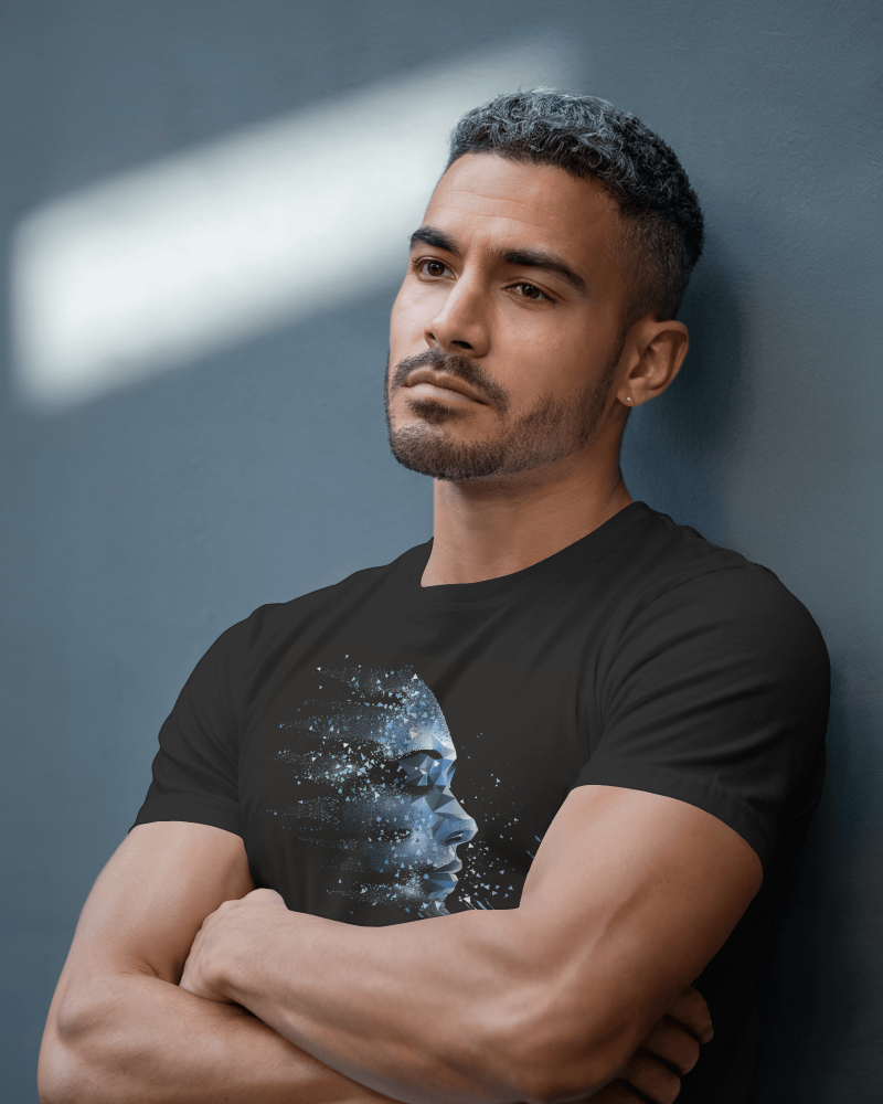 Thumbnail: Unisex Premium Cotton T-Shirt - Unmasked Blue | Visible Soul Collection