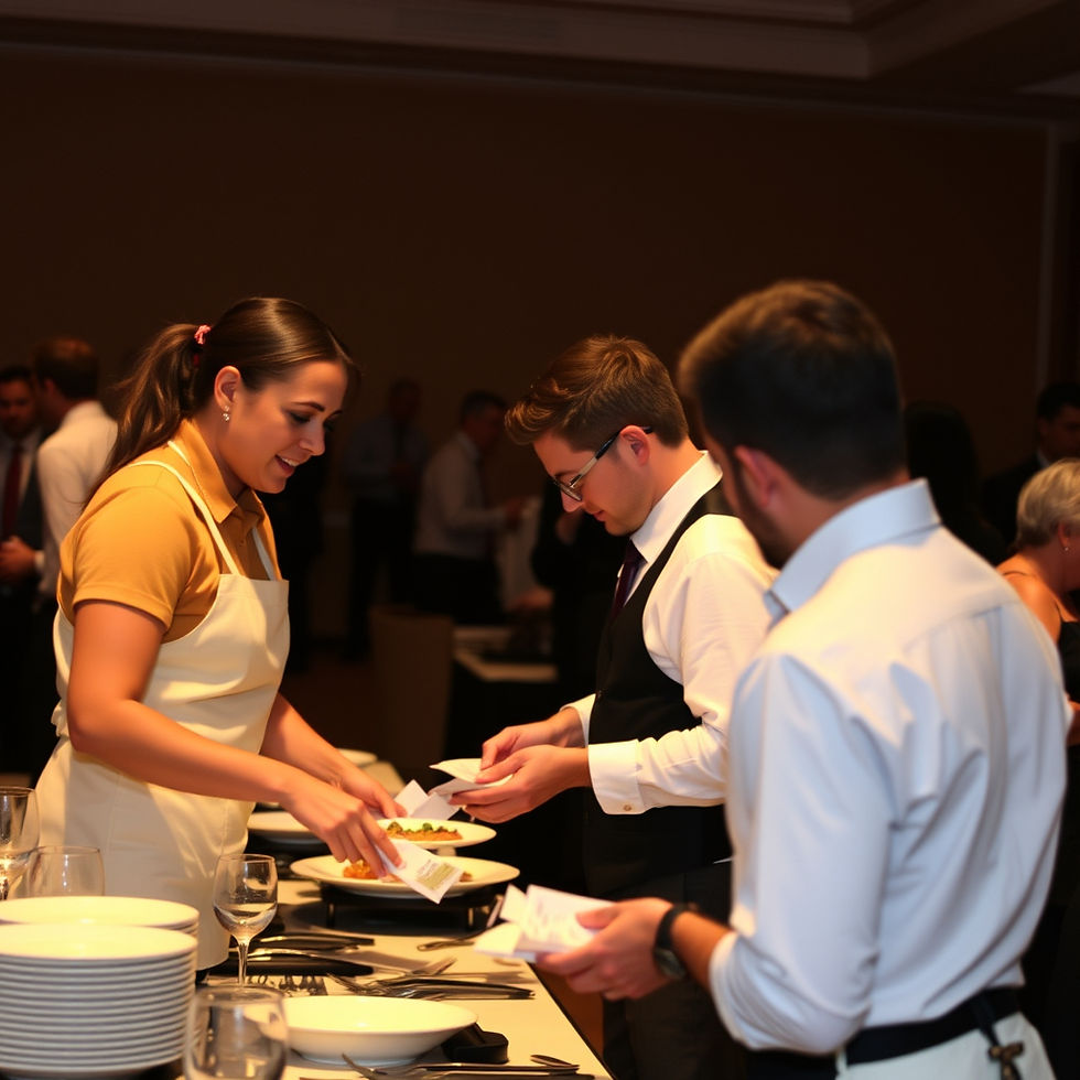 Waitstaff serving food at a professional event in Melbourne venue