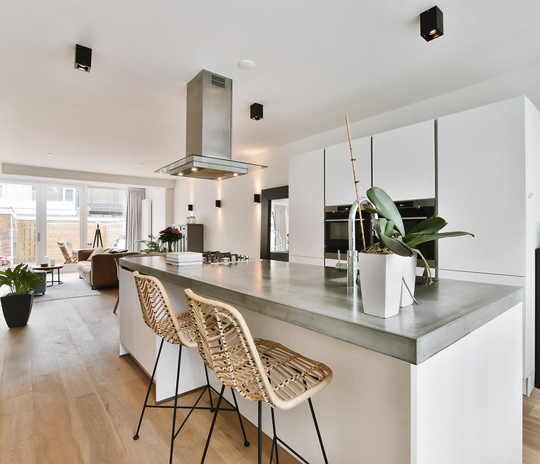 Modern kitchen and living area cleaned by professional residential cleaners in Melbourne