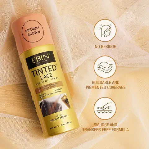 Thumbnail: Ebin New York Tinted Lace Aerosol Spray- Medium Dark Brown 150Ml