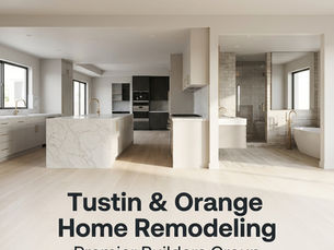 Modern kitchen and bathroom design in a Tustin or Orange, CA home remodeled by Premier Builders Group.