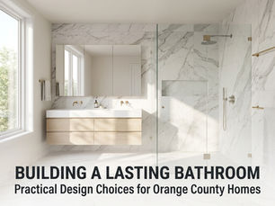 Luxurious, modern bathroom featuring durable materials and sleek design in an Orange County home.