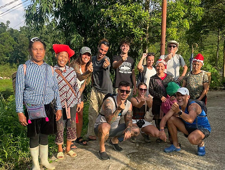 Grupo de viajeros en Sapa
