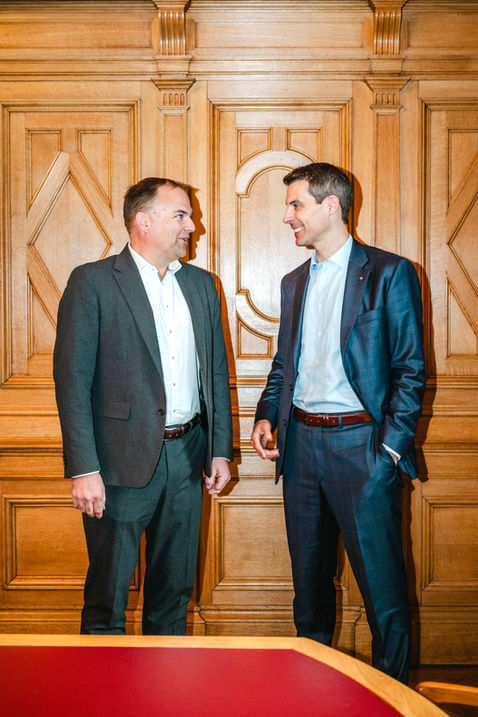 Parteipräsidenten Thierry Burkart (FDP) & Marcel Dettling (SVP)