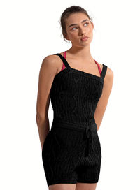 Knit Short Unitard Black