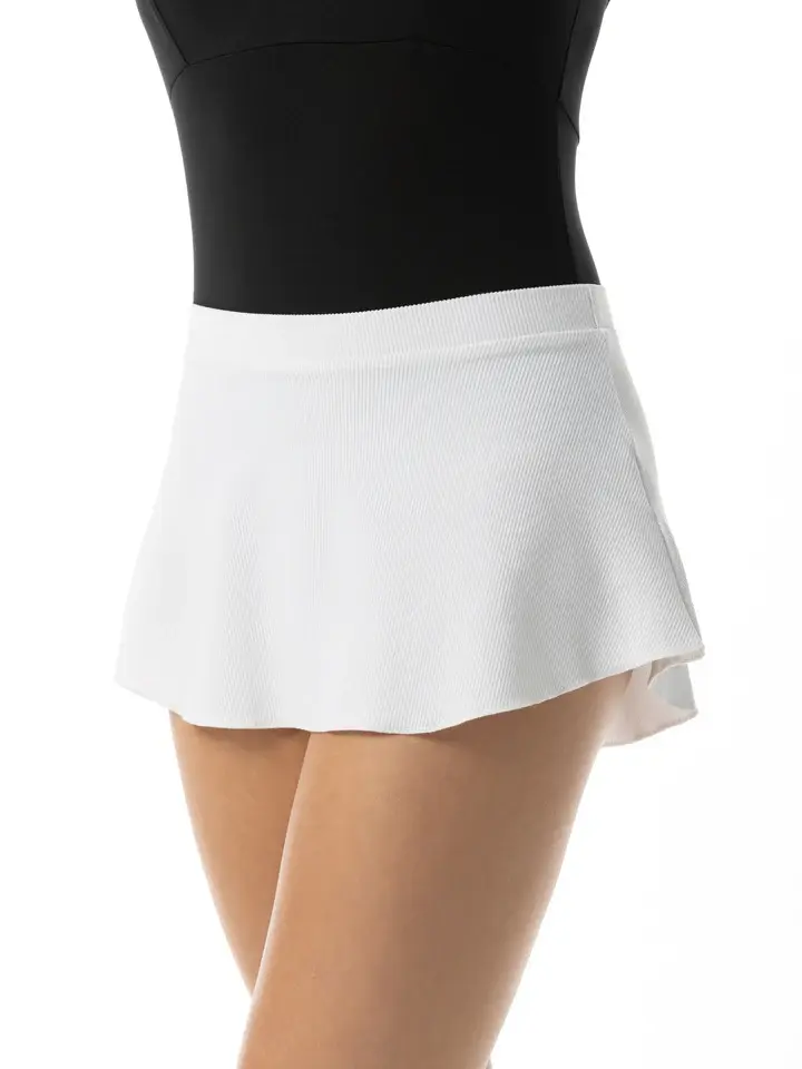 Thumbnail: Audition Ribbed Pull-on High Low Child Skirt White Front View