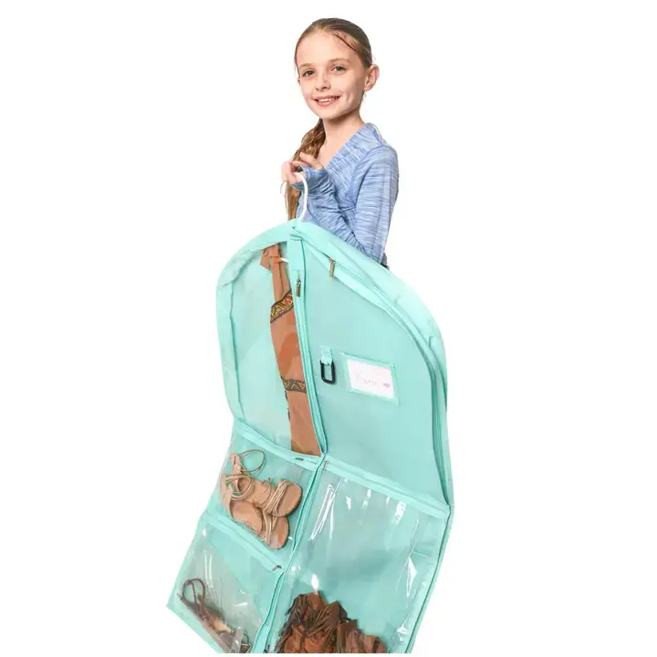 Thumbnail: 40" Garment Bag with Pockets Seafoam