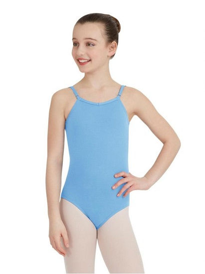 Thumbnail: Camisole Leotard with Adjustable Straps Child Light Blue Front View