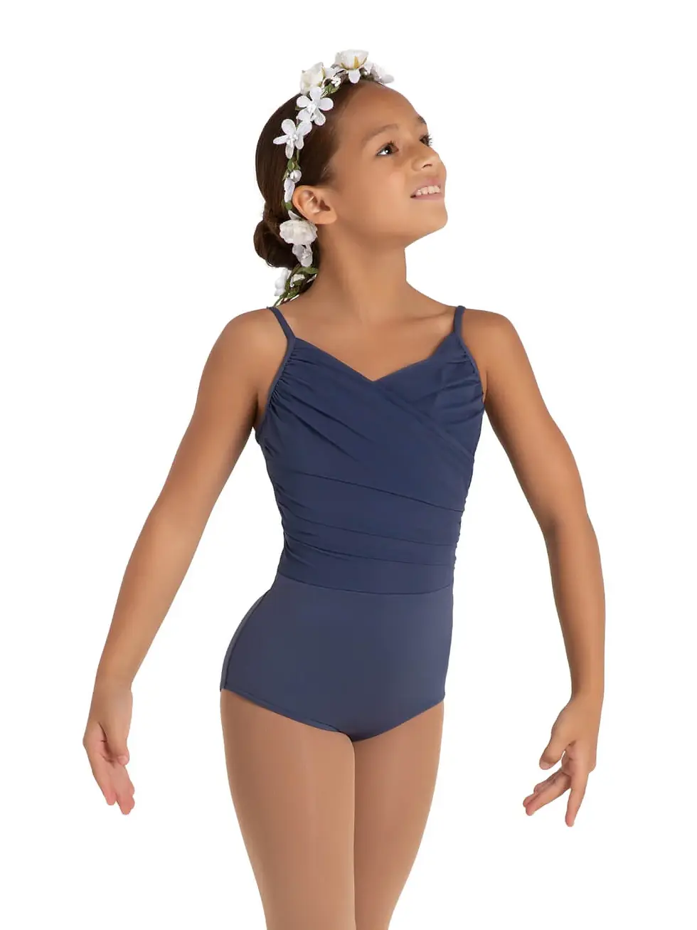 Rose Camisole Leotard Blue Front View