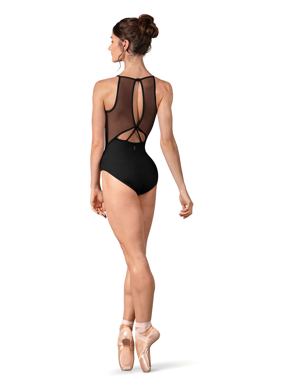 Thumbnail: Lena Floral Print Cami Leotard Black Back