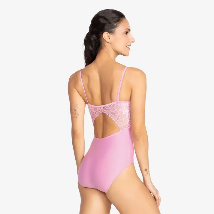 Thumbnail: Melissa Camisole Leotard Pink Back View