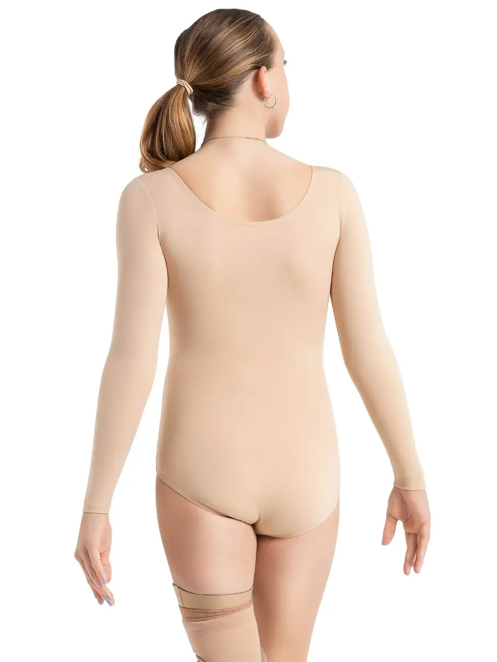 Thumbnail: Long Sleeve Leotard Nude Back View