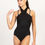 Thumbnail: Daisy Wrap Front Halter Adult Leotard Black Front View