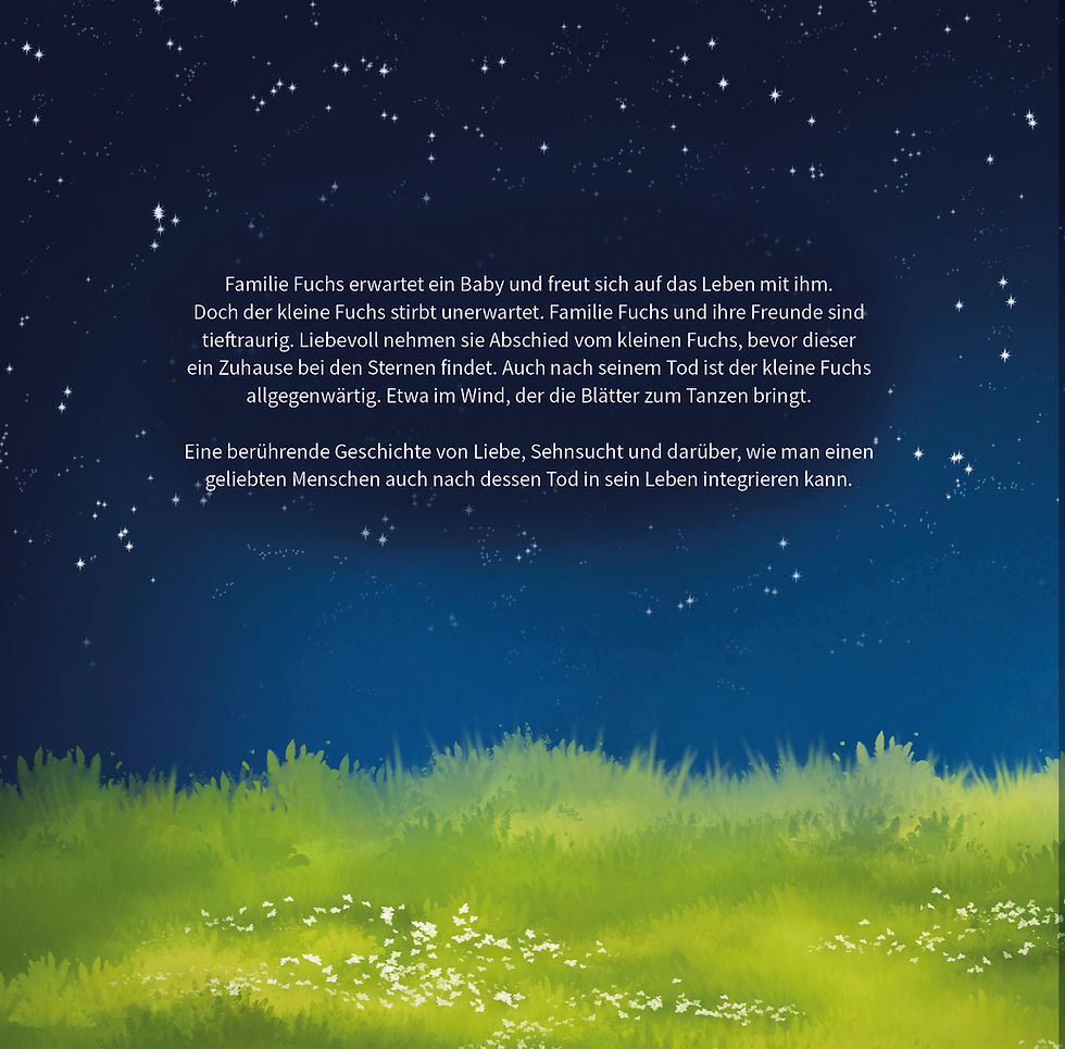 Miniaturbild: Rückseite Cover Sternenkinder "Buch Du bist der Wind, der die Blätter zum Tanzen bringt"