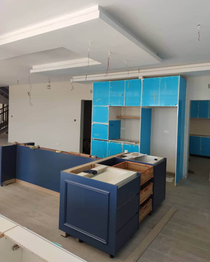 Classic, modern custom kitchen design, installation process in Zambia