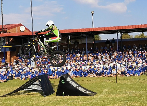 Millside Racing, Schools Shows. A professional stunt rider requires courage, commitment, dedication & extreme concentration.