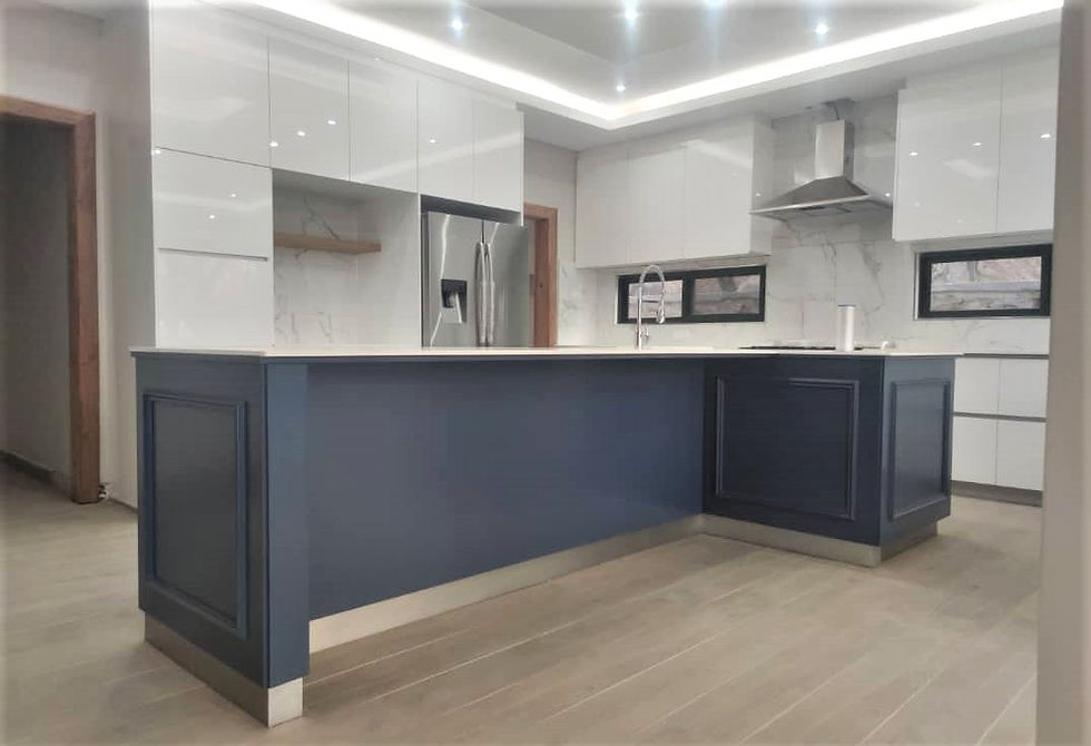 Classic, modern custom kitchen design, installation process in Zambia