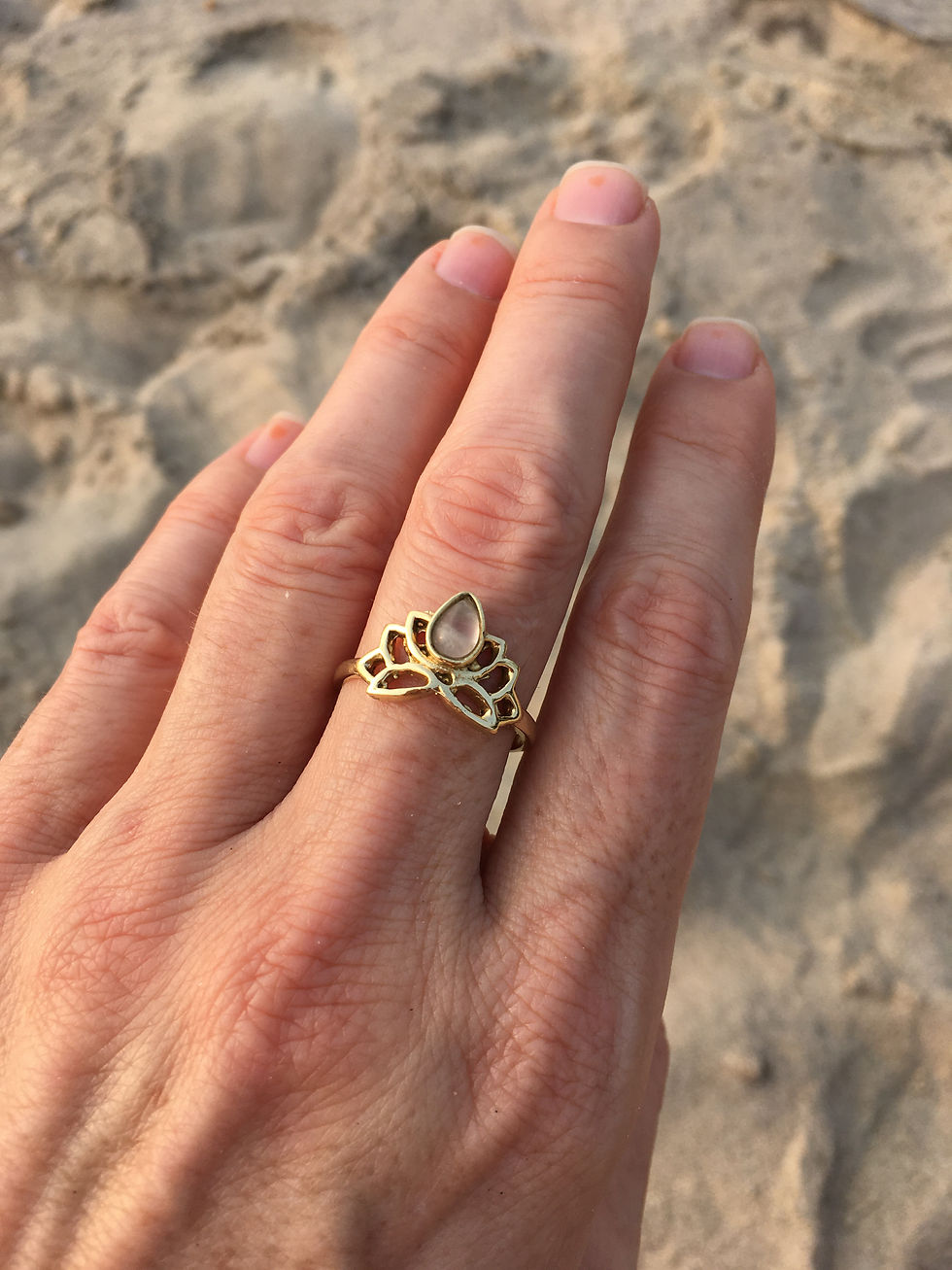 Thumbnail: Ratna Padma Ring · Brass Lotus Ring · Different Gemstones Available