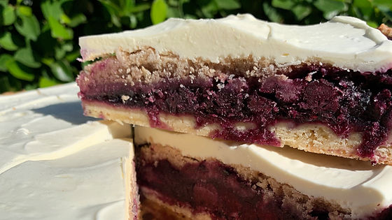 Meyer Lemon Blueberry Crumb White Chocolate Tart