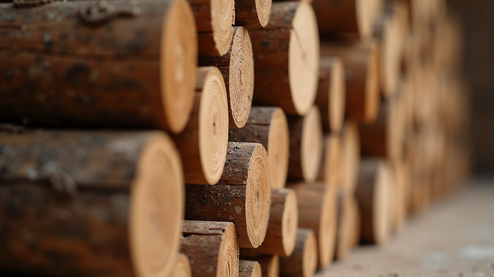 Close-up view of traditional oud wood pieces stacked