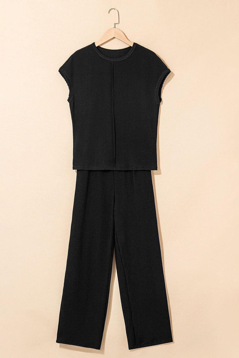 Thumbnail: Megan Corded Short Sleeve Top and Casual Pants Set