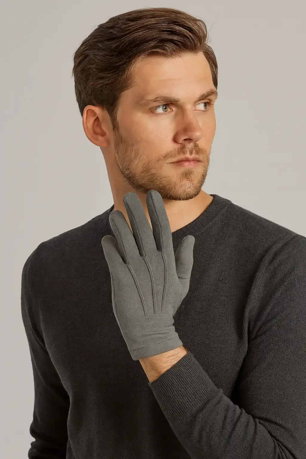 Alluforu Grey Formal Gloves — Elegance in Every Detail