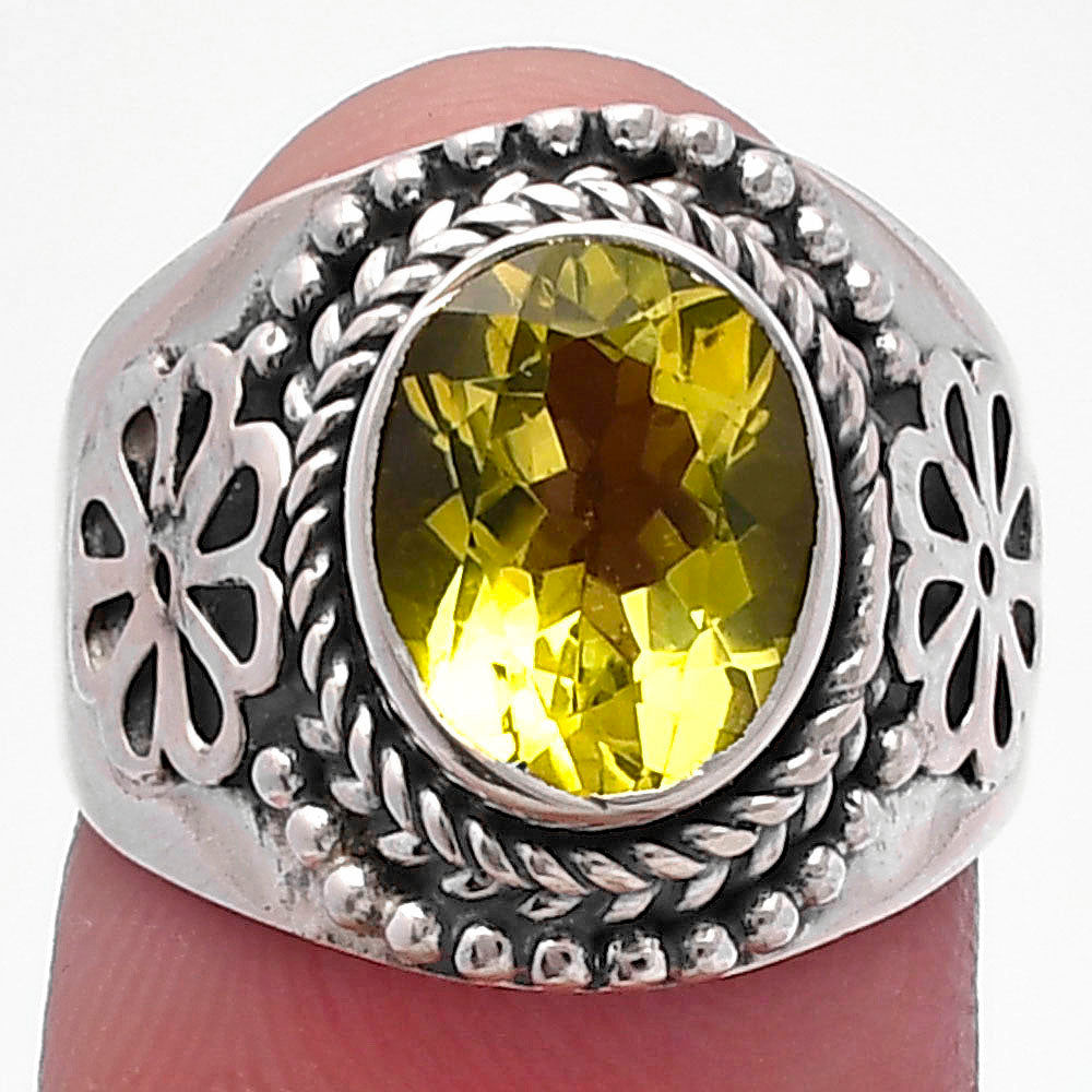 Natural Lemon Quartz Ring size-9 R-1541 SDR224628