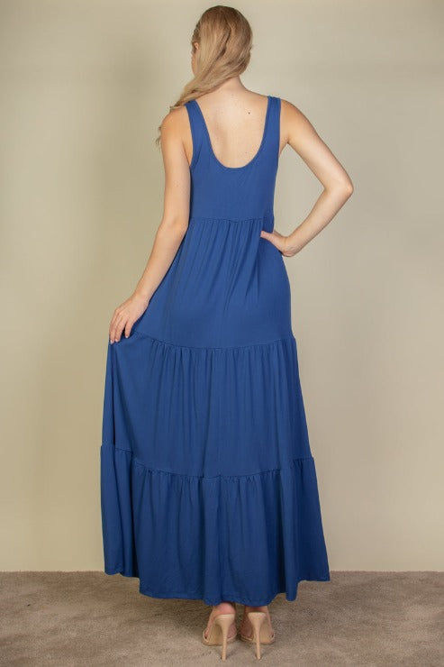 Thumbnail: Solid Layered Hem Dress (CAPELLA)