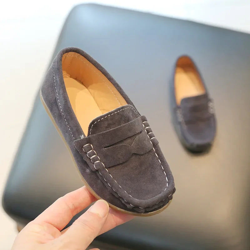 Thumbnail: Kids Classic Leather Slip-On Loafers – School & Casual Wear
