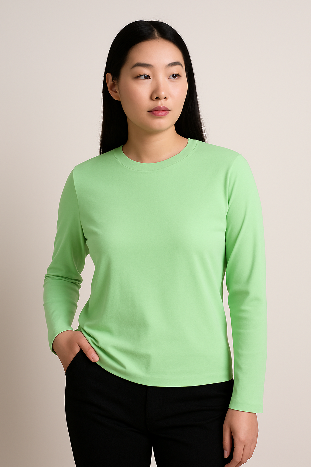 Alluforu Classic Long Sleeve Tee – Neon Green