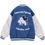Thumbnail: Baseball Jacket Men Furry Bear Patchwork Embroidery Letter Track Coats College S