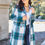 Thumbnail: Double Take Full Size Plaid Button Up Lapel Collar Coat