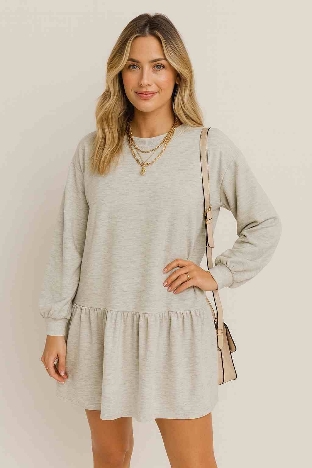 Alluforu Charlee Puff Sleeve Ruffle Mini Dress – Drop Shoulder Chic