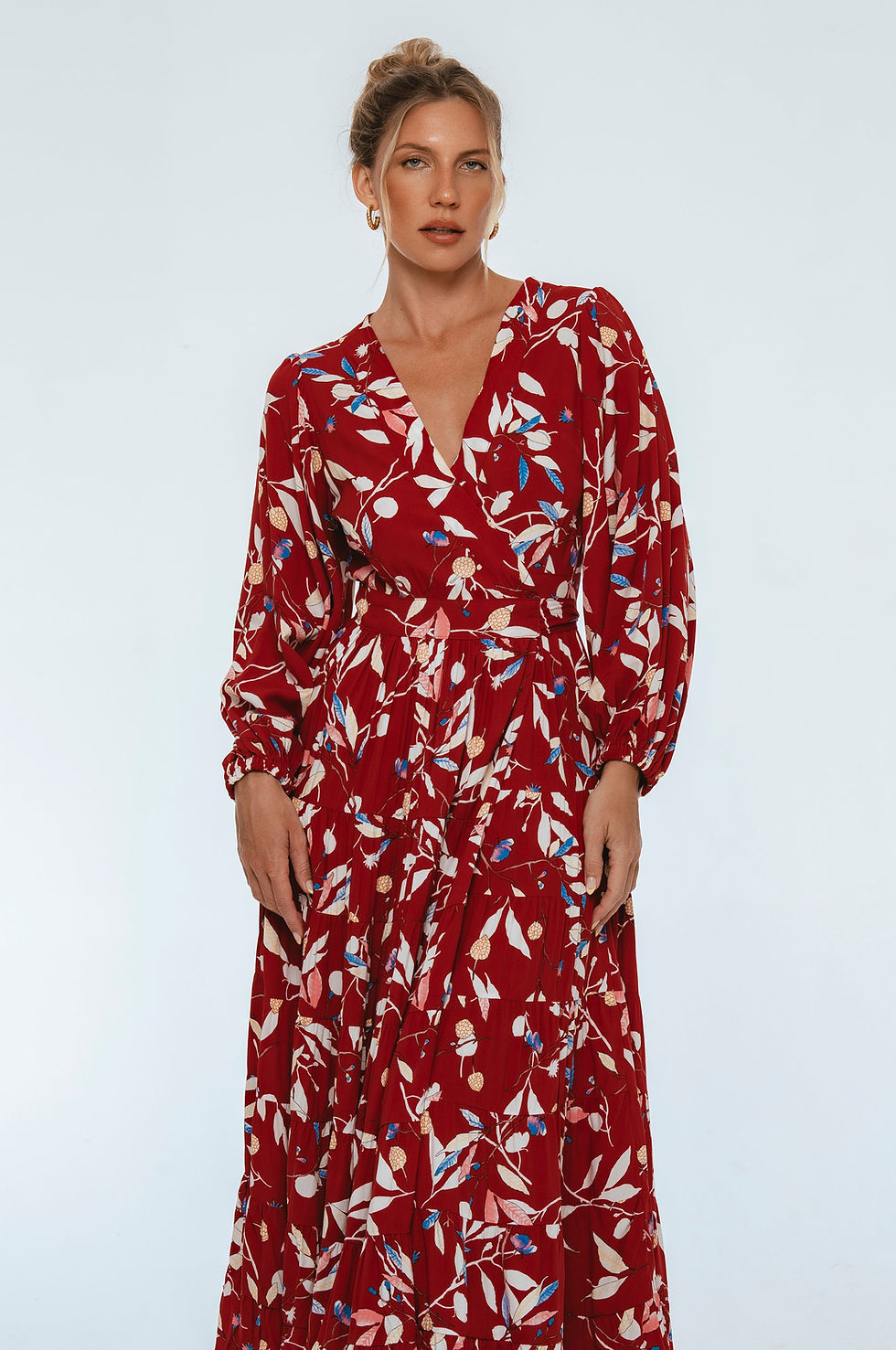 Thumbnail: Flamenco Boho Wrap Maxi Dress