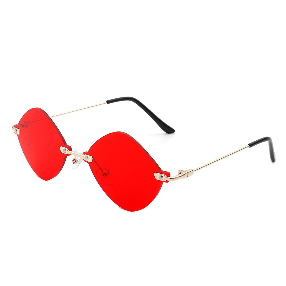 Thumbnail: Bluewave - Rimless Retro Round Geometric Frameless Tinted Fashion Sunglasses