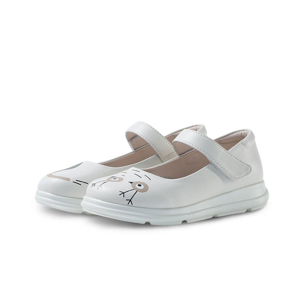 Thumbnail: Zoo Animals Girls White Mary Jane Shoes