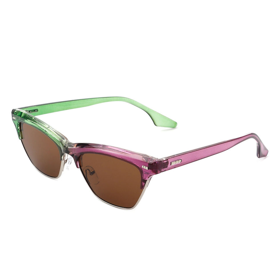 Thumbnail: Mistique - Women Retro Half Frame Square Fashion Cat Eye Sunglasses