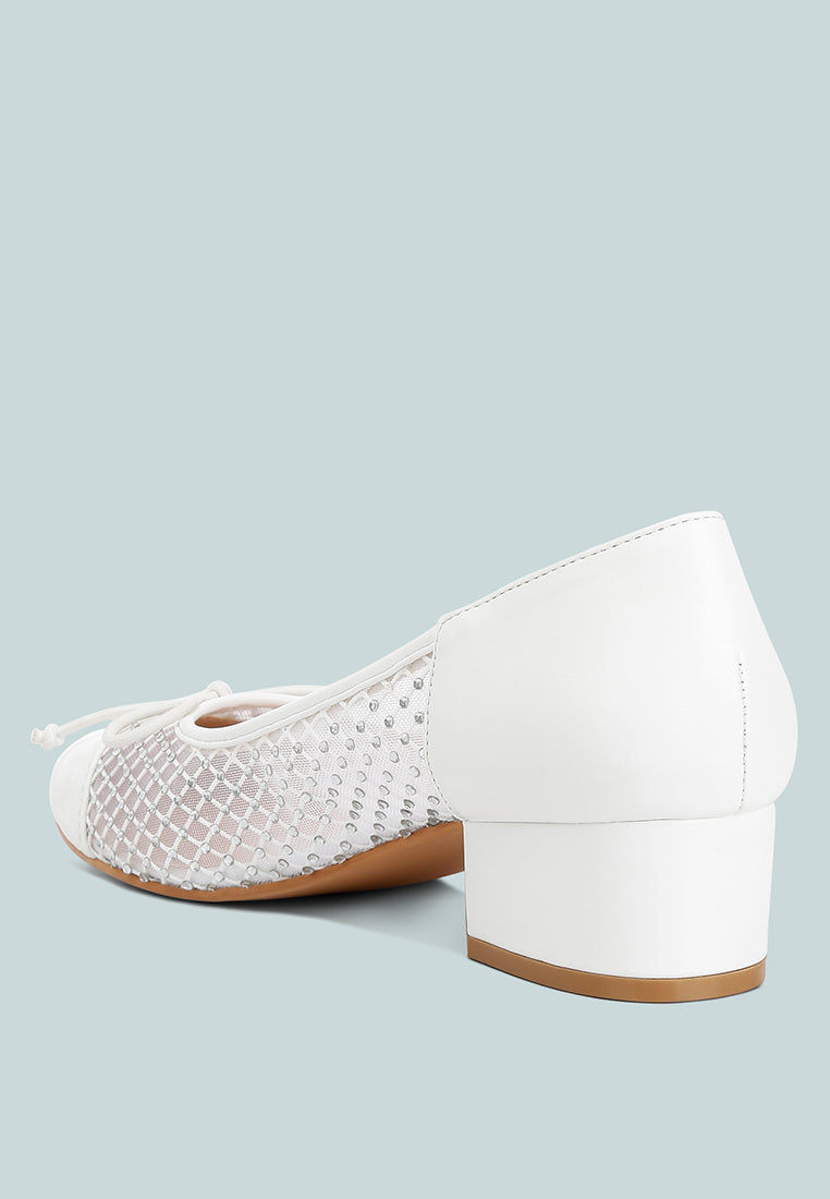 Thumbnail: Tudum Rhinestone Detail Mesh Ballerinas