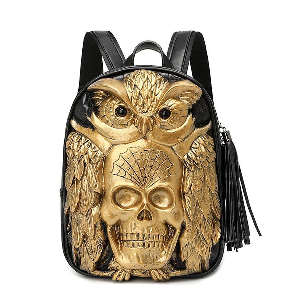 Thumbnail: 3D Skull Backpack ,3D Skull Owl Small Backpack